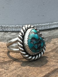Image 2 of Kingman Turquoise Nugget Ring Size 7