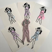 Image 1 of Lady Linocut Prints