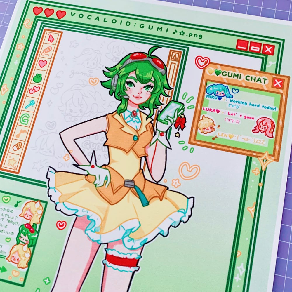 Image of Gumi Vocaloid Art Print A4