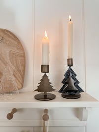 Image 2 of Antique Brass Tree Candle Holders ( Set or Singles )