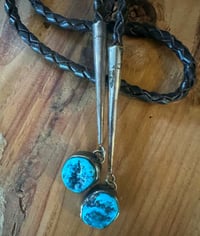 Image 3 of Title: Spirit of the Bear — Signed Cherokee Silver and Turquoise Bolo