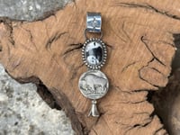 Image 1 of White Buffalo / Buffalo Nickel Blossom Pendant