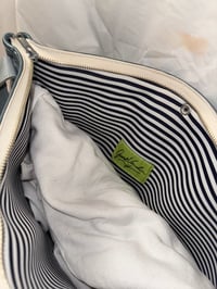 Image 3 of Cowhide Patchwork Tote Bag (Aqua Blue)