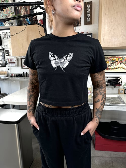 Image of Tribal Butterfly Crop T-shirt