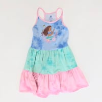 Image 1 of Girls Ariel Blue/Pink Tie-Dye Dress, The Little Mermaid