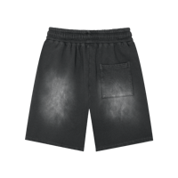 Image 2 of CutJagged Rectangle Patch Washed Shorts
