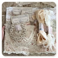 Image 8 of French shabby tattered  Sewing Book/Needle book with lace samples