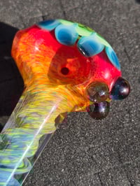 Image 3 of Rainbow Dotstack Glass Pipe 5"