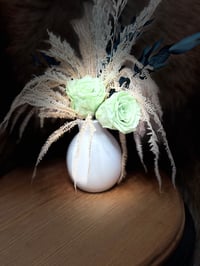 Image 1 of Green Whispers  White Vase
