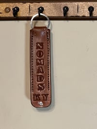 Image 2 of Leather Support 81 Keychain Brown