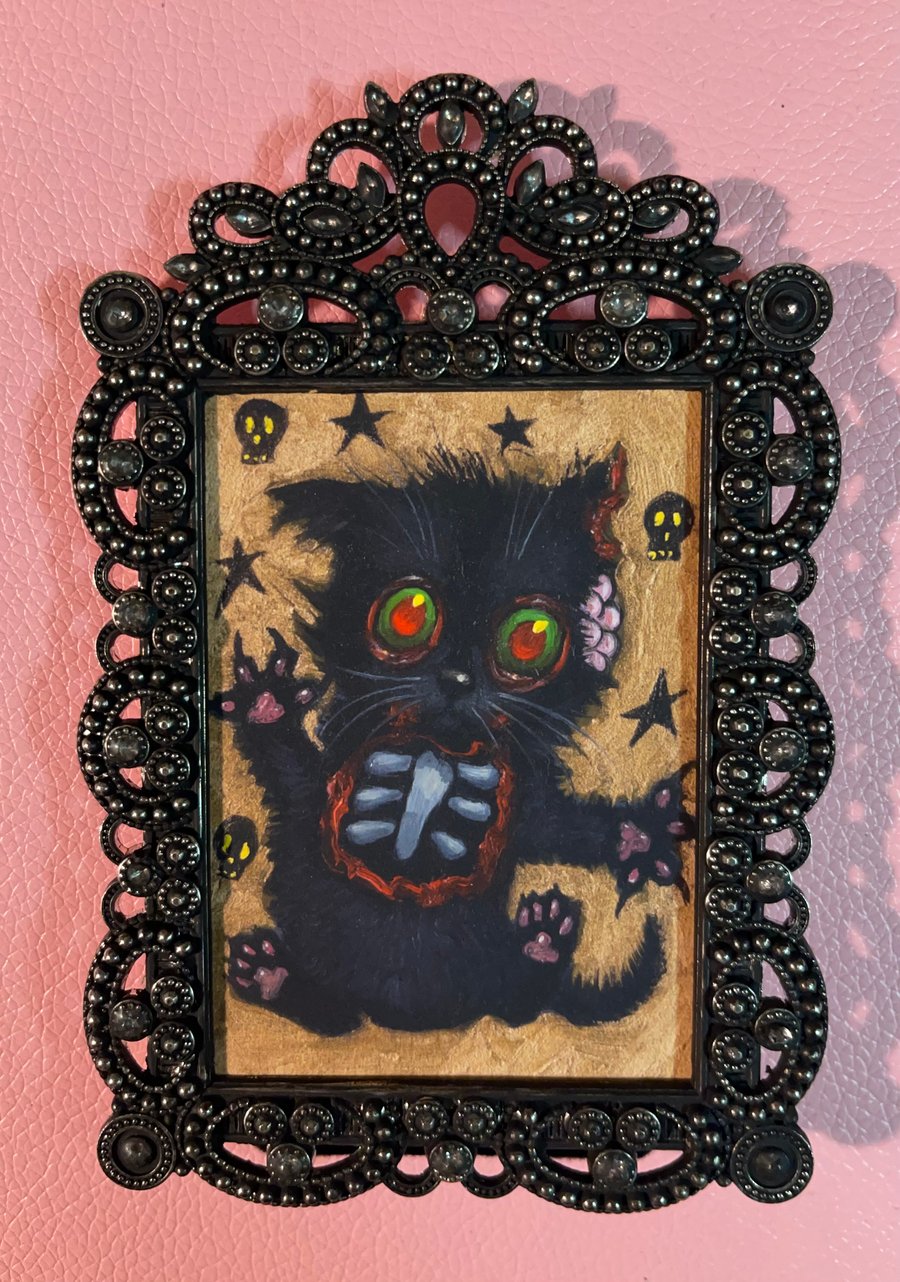Image of "Zombie Kitten" Framed print
