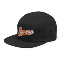 Image 1 of Embroidered Orange Raven Five Panel Cap