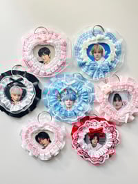 Txt ruffle heart keychains 