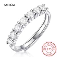 Image 2 of Full Moissanite Ring for Women S925 Sterling Silver with White Gold Plated Diamond Wedding Bridal Ba