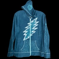 Image 1 of medium Ladies Lightweight Hoodie blue