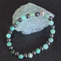 Image 2 of 18cm Green Calite & Hermatite Bracelet