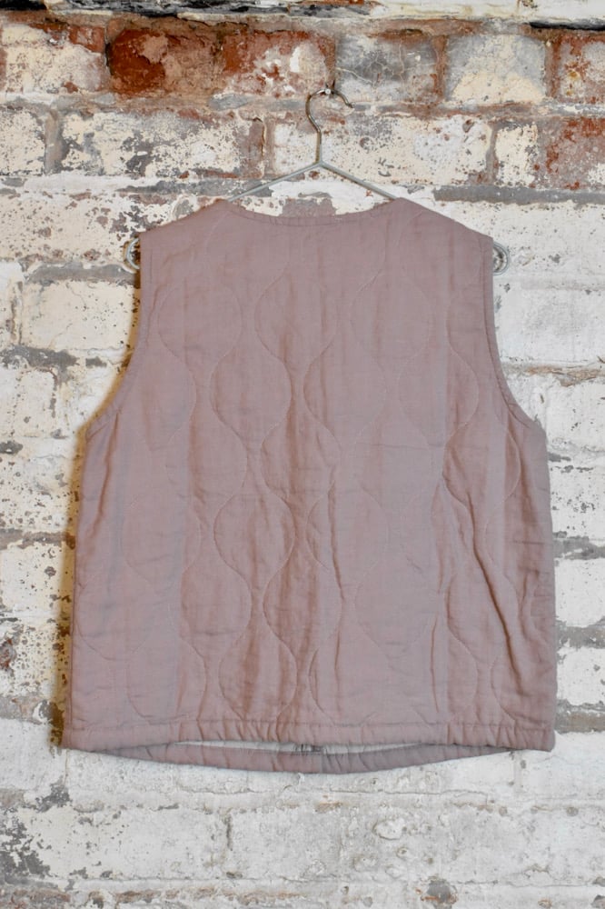 Image of Linen Dusty Pink Stitched Gilet 