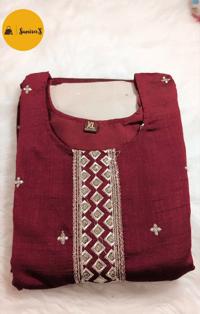Image 4 of Soft Dola Silk Kurta Set - Design # 7