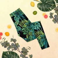 Image 2 of Nika's Green Flowers Leggings