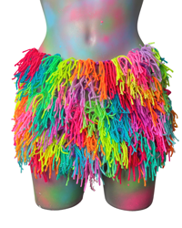 Image 1 of Rainbow fuzz skirt