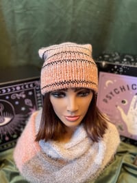 Image 1 of "Sweet Stripes, Slouchy Vibes" Hand-Knit Beanie