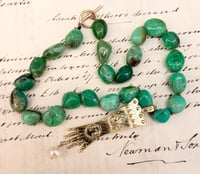 Image 3 of Glove Pendant and Chrysoprase Necklace 
