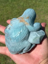Image 11 of Sloth Carving - Blue Aragonite #2917