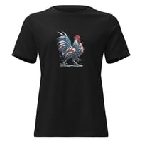 Image 2 of Women's Relaxed T-Shirt, Americana Rooster Patriotic Tee