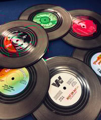 Image 1 of Set of 6 Vinyl Record Coasters – For the Music-Obsessed & Quirk-Approved Home 