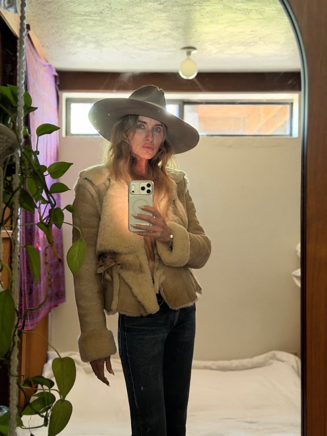 early 1970s sheepskin Mountain Rhythm designer coat jacket leather suede 