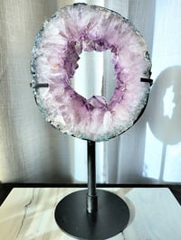 Image 1 of 3.3lb Amethyst Portal Rough Edge Crystal Slab with Custom Stand