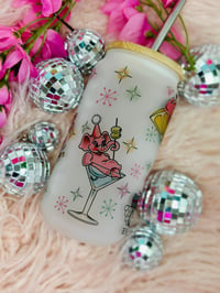 Image 3 of Pink Elephants Frosted Glass Tumbler