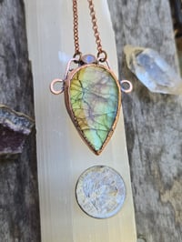 Image 2 of Electroformed labradorite and moonstone 10necklace