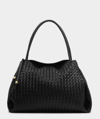Image 1 of Katie Loxton Black Nova Hand Woven Large Shoulder Bag