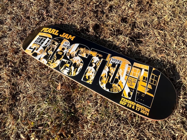 Pearl Jam skateboard - Fenway Park Boston 