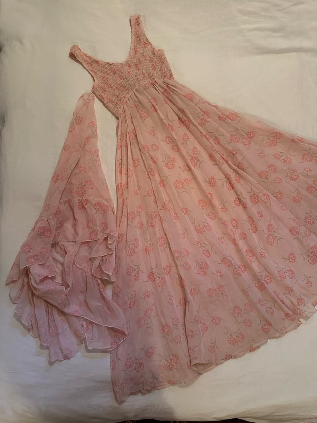 early 70s bohemian dream dress and matching shawl