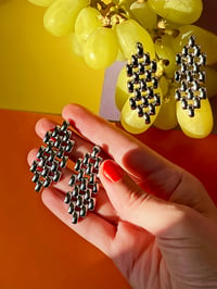 Image 1 of THICK LONG MESH STUD EARRINGS 