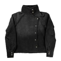 Image 2 of Y2k American Black Fencing Jacket Retro Gothic Hip-Hop Washed Gradient Irregular Buttons Men And Wom