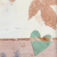 Image 3 of Mini Collage ~ Seafoam Heart, Divided, Cream & Rose Gold ~ 4x4 Inch Mat 