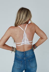 Image 4 of Bellini Triangle Lace Bralette - White