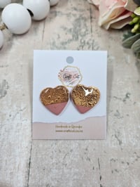 Rose Gold Heart Studs