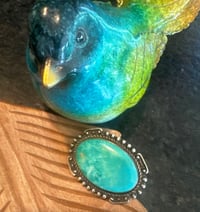 Image 2 of vintage oval turquoise pin