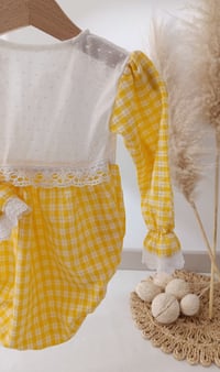 Image 3 of Photo prop | Sitter photoshoot set | Audrey | age 12 months | yellow plaid