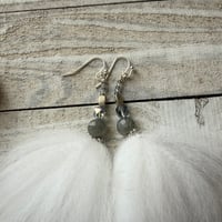 Image 3 of Fox Poofs with faceted Labradorite 