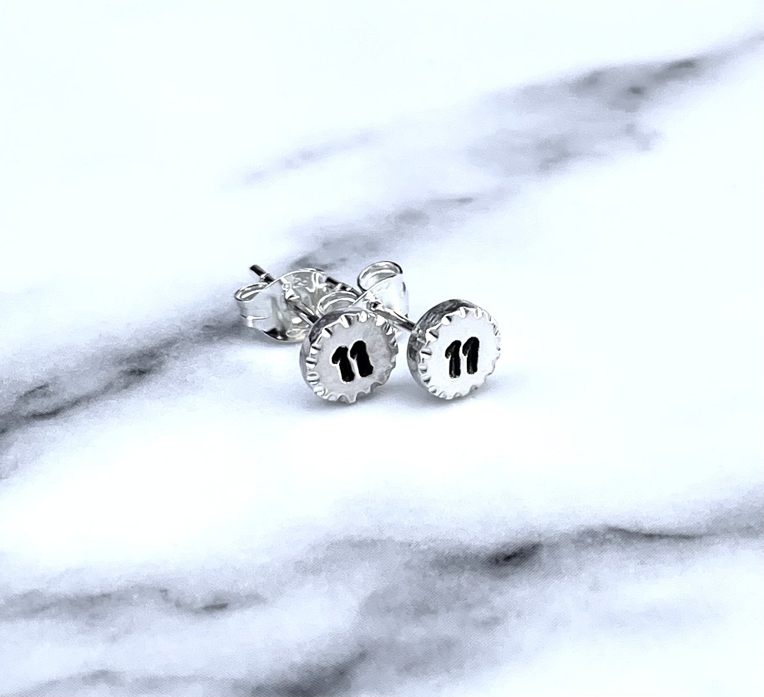 Image of Handmade Sterling Silver 1111 Stud Earrings 925