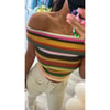 Brown Green Red Off shoulder top 