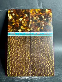 Image 2 of Baltic Amber & Leopardwood Segmented Knife Scales