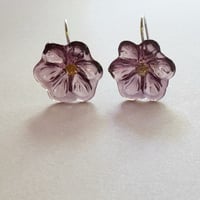 Image 3 of  Amethyst Flower Earrings