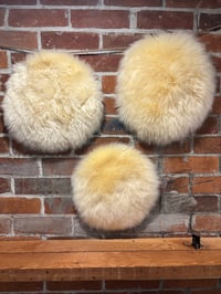 Image 3 of Sheepskin CREAM Wool Leather Shearling Pieces in Roundish Natural Shapes