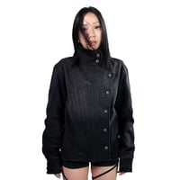 Image 5 of Y2k American Black Fencing Jacket Retro Gothic Hip-Hop Washed Gradient Irregular Buttons Men And Wom